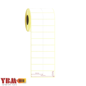 מדבקה נייר 50X25 ממ 2 בשורה