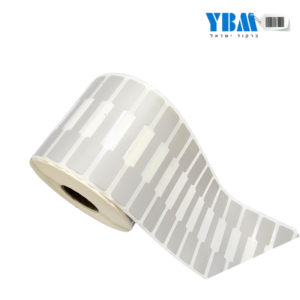 מדבקה פרפר פוליפרופילן תרמי כסף מט 65/11ממ 2,000 בגליל