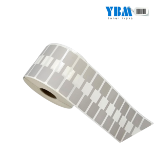 מדבקה פרפר פוליפרופילן תרמי  כסף מט 56/14ממ 2,000 בגליל