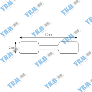 מדבקה פרפר פוליפרופילן לבן אריגת דבק 60/12ממ 3,000בגליל
