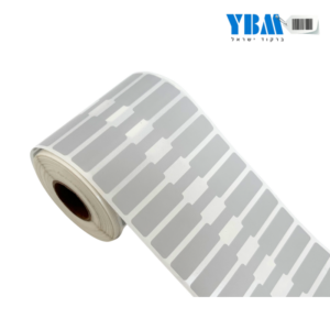 מדבקה פרפר פוליפרופילן תרמי כסף מט 75/11ממ 2,000 בגליל