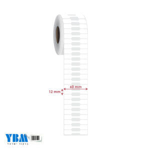 מדבקה פרפר פוליפרופילן לבן אריגת דבק 60/12ממ 3,000בגליל