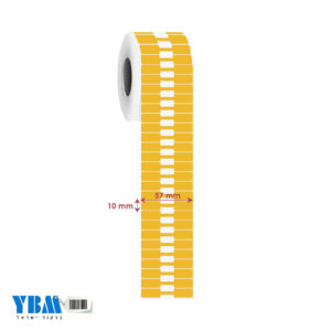 מדבקה פרפר פוליפרופילן תרמי זהב אריגת דבק 57/10ממ 3,000בגליל