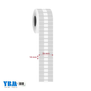 מדבקה פרפר פוליפרופילן תרמי  כסף מט 56/14ממ 2,000 בגליל