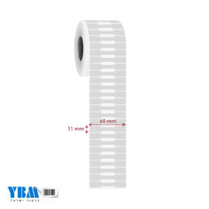 מדבקה פרפר פוליפרופילן תרמי כסף מט 65/11ממ 2,000 בגליל