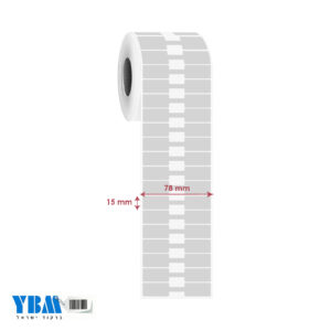 מדבקה פרפר פוליפרופילן תרמי כסף מט 78/15ממ 2,000 בגליל