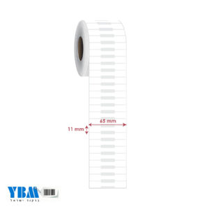 מדבקה פרפר פוליפרופילן תרמי לבן 65/11ממ 2,000 בגליל