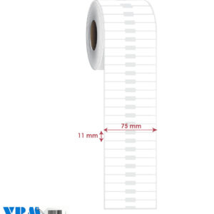 מדבקה פרפר פוליפרופילן תרמי לבן 75/11ממ 2,000 בגליל